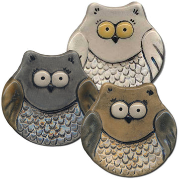 August Ceramics Cute Ceramic Owl Dish: Mini 3" Owls